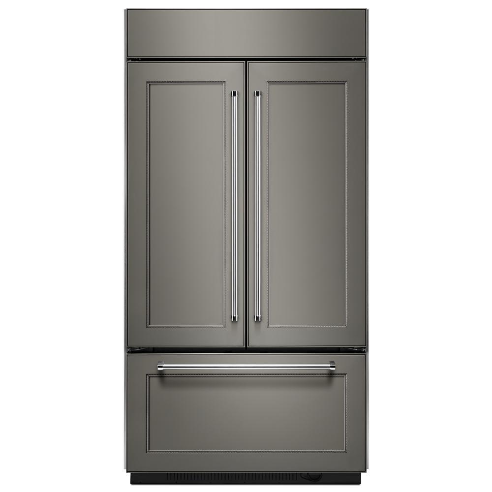 Kitchenaid 24.2 Cu. Ft. 42" Width Built-In Panel Ready French Door Refrigerator with Platinum Interior Design