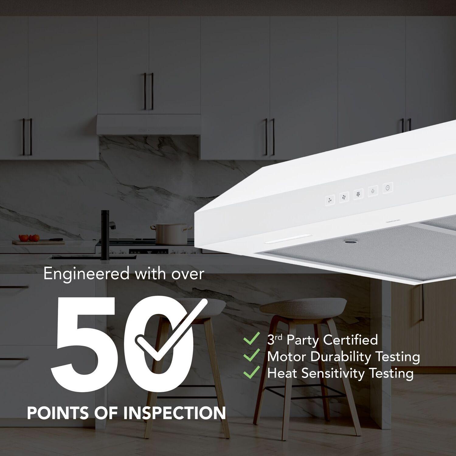 GLA2303WW Broan-NuTone 30-Inch Under Cabinet Range Hood, ENERGY STAR, 350 Max Blower CFM, White