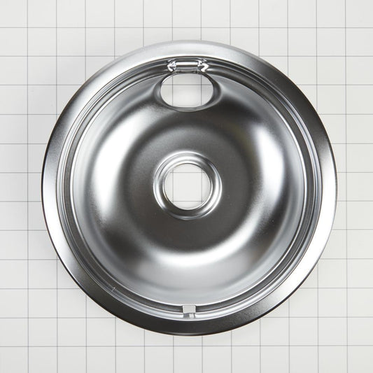 Kitchenaid W10196405RW Range Electric/Cooktop 8-IN Round Drip Bowl (Single-Pack) - Chrome for Non-Hinged, 2-Wire Plug Cooking Elements