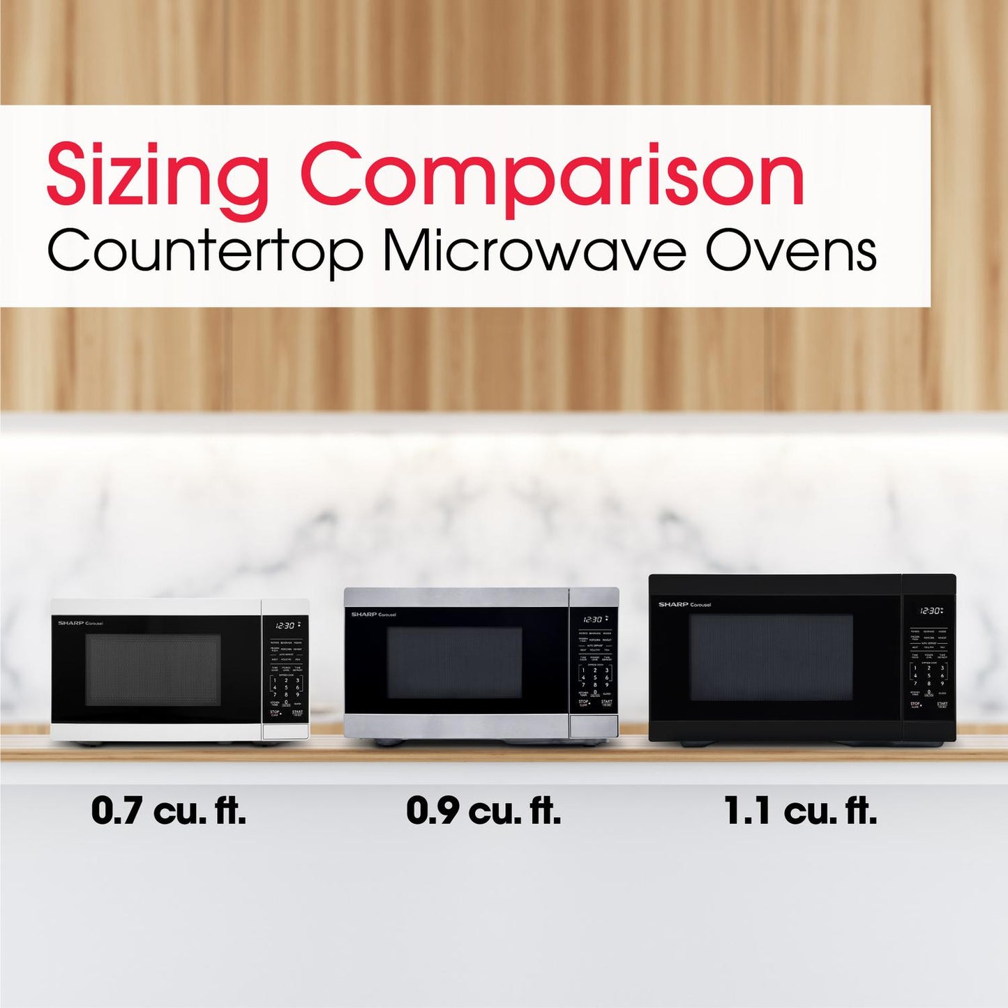 SMC0760KW Sharp 0.7 cu. ft. 700W White Countertop Microwave Oven
