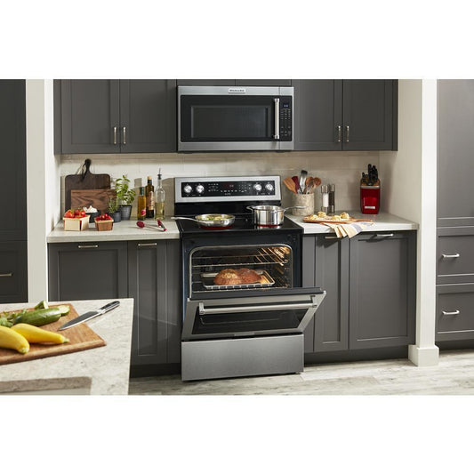 Kitchenaid KFEG504KPS 30-Inch 5 Element Electric Convection Range with PrintShield™ Finish