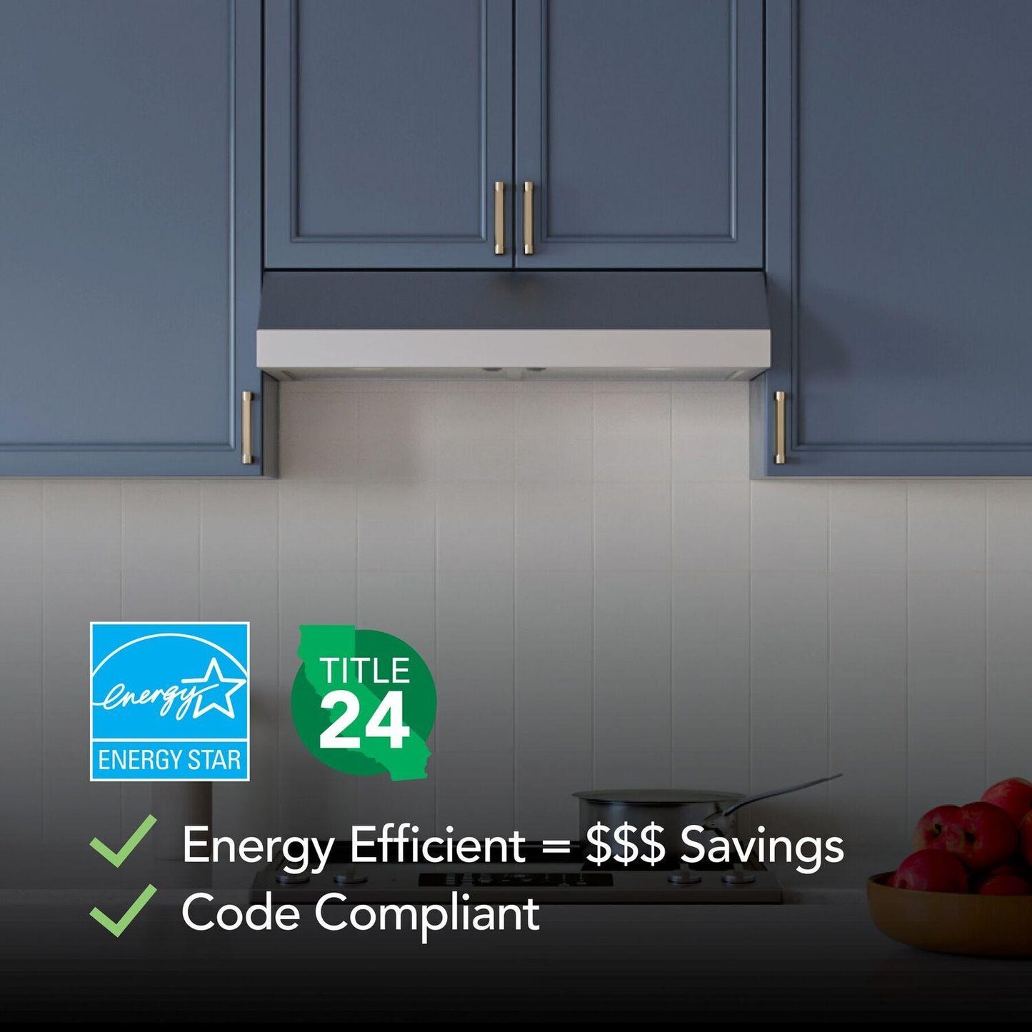 Broan GLA1423SS Glacier 42-Inch 350 MAX Blower CFM 1.5 Sones Stainless Steel Range Hood