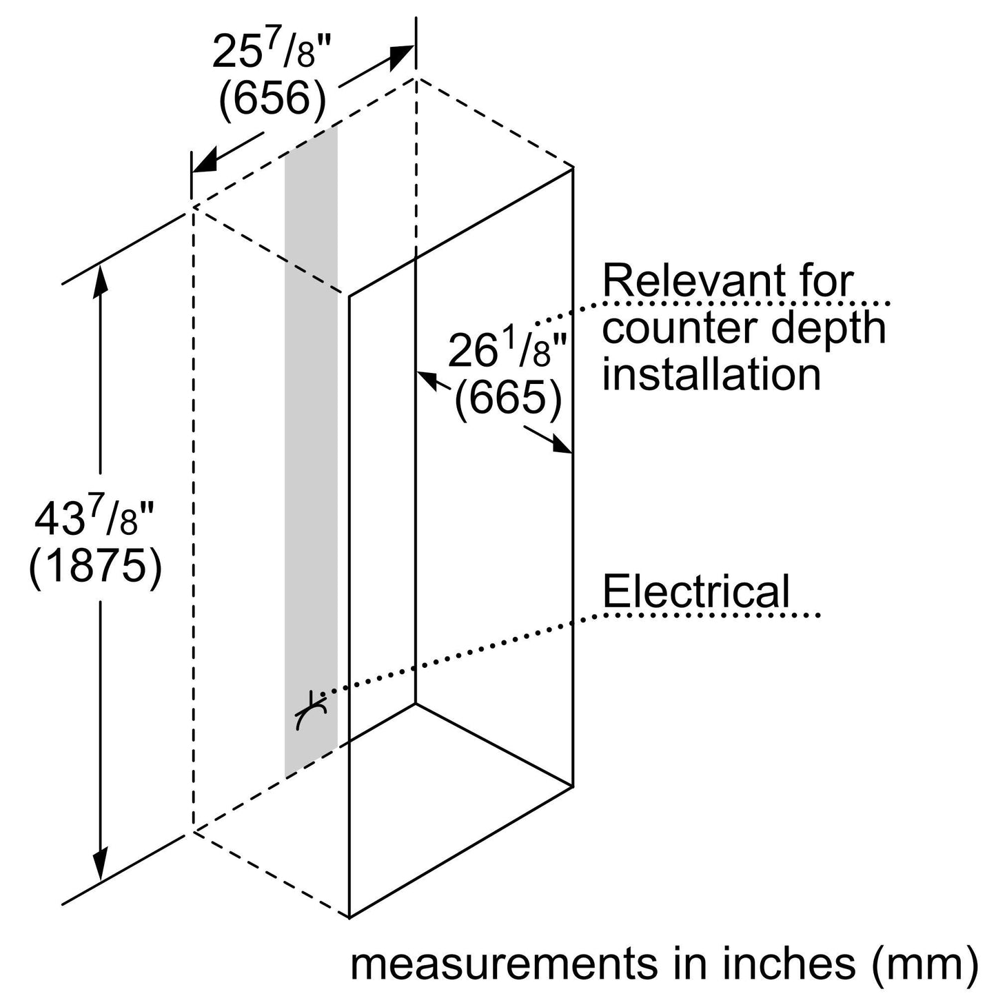 Bosch B10CB81NVB 800 Series Free-standing fridge-freezer with freezer at bottom, glass door 23.5" Black
