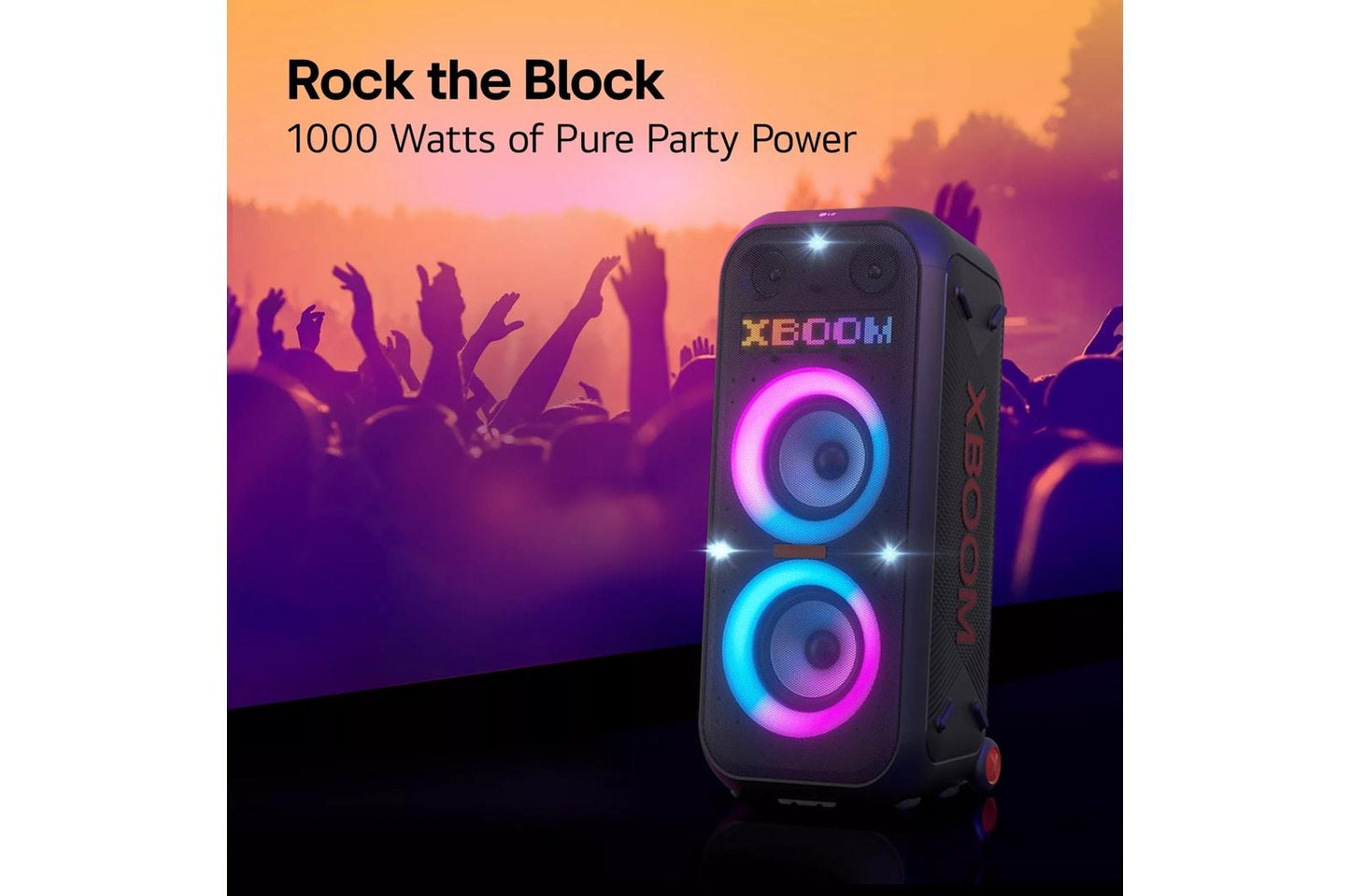 Lg XL9T XL9T Bluetooth Speaker LG XBOOM with Dual 8 Inch Woofers and Pixel LED Lighting plus Karaoke Creator