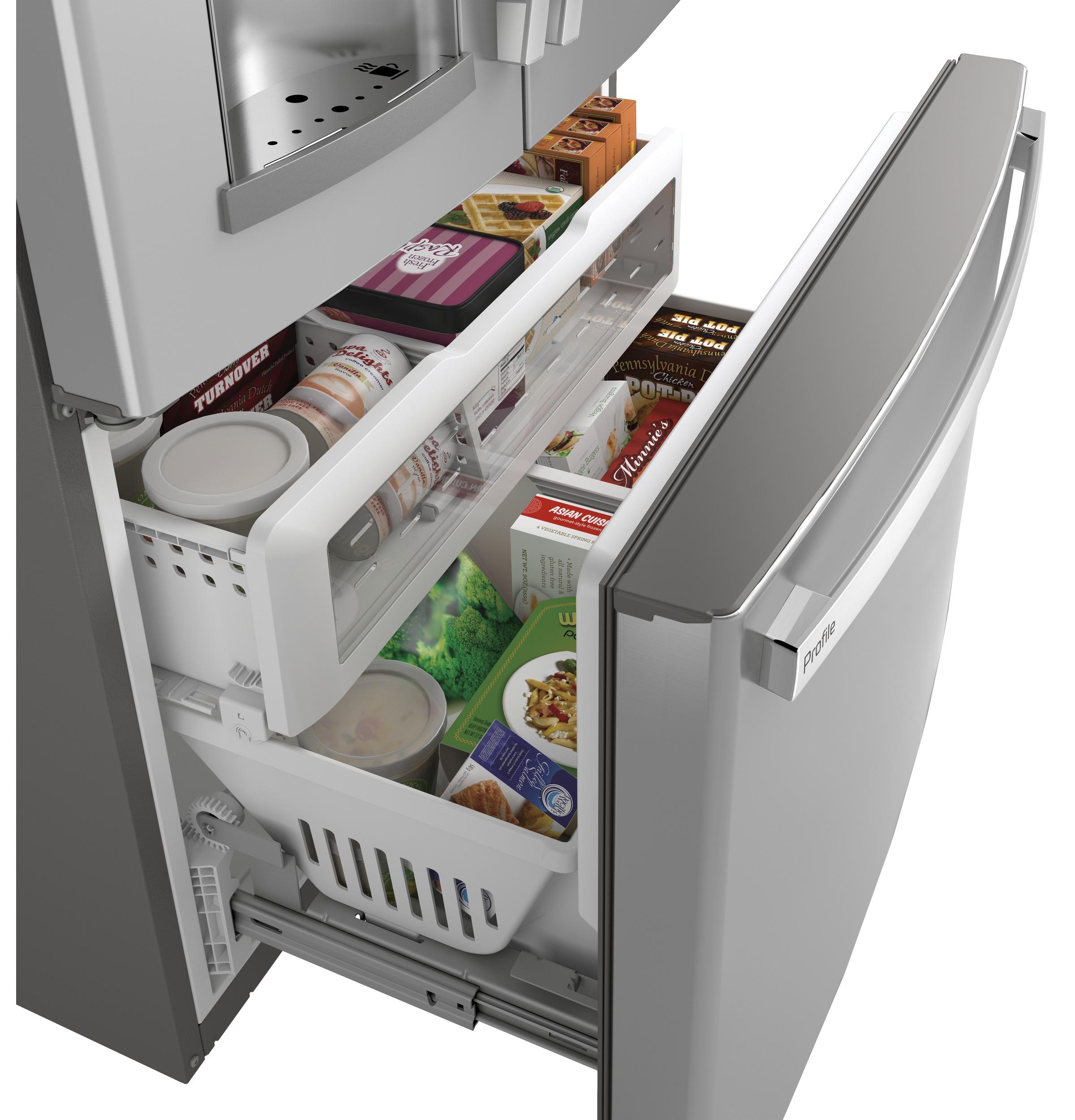GE Profile™ Series ENERGY STAR® 22.1 Cu. Ft. Smart Counter-Depth Fingerprint Resistant French-Door Refrigerator with Keurig® K-Cup® Brewing System