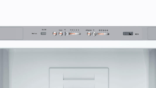 Bosch B10CB81NVB 800 Series Free-standing fridge-freezer with freezer at bottom, glass door 23.5" Black