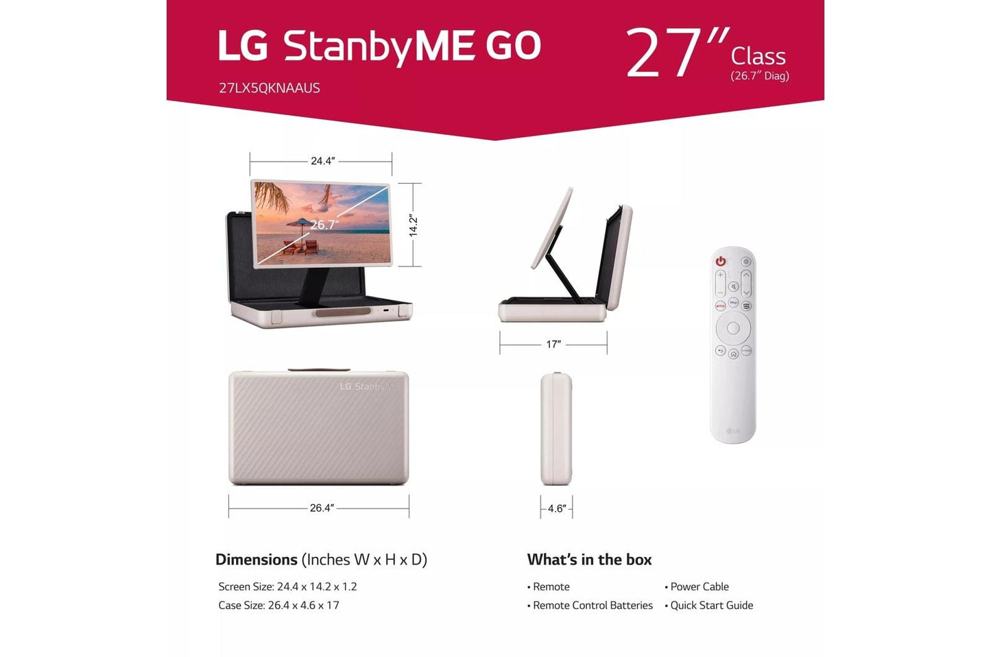 27LX5QKNA LG StanbyME Go 27 Inch Briefcase Design Touch Screen