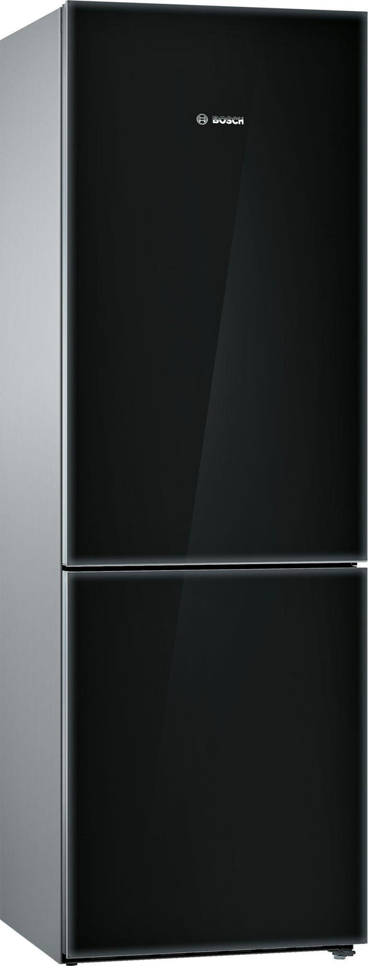 Bosch B10CB81NVB 800 Series Free-standing fridge-freezer with freezer at bottom, glass door 23.5" Black