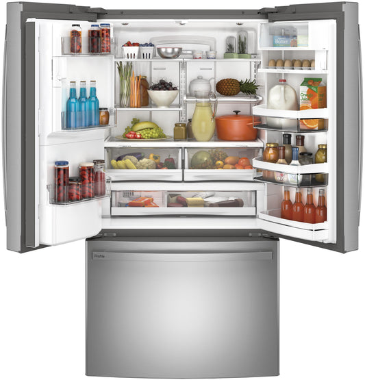 GE Profile™ Series ENERGY STAR® 22.1 Cu. Ft. Smart Counter-Depth Fingerprint Resistant French-Door Refrigerator with Keurig® K-Cup® Brewing System