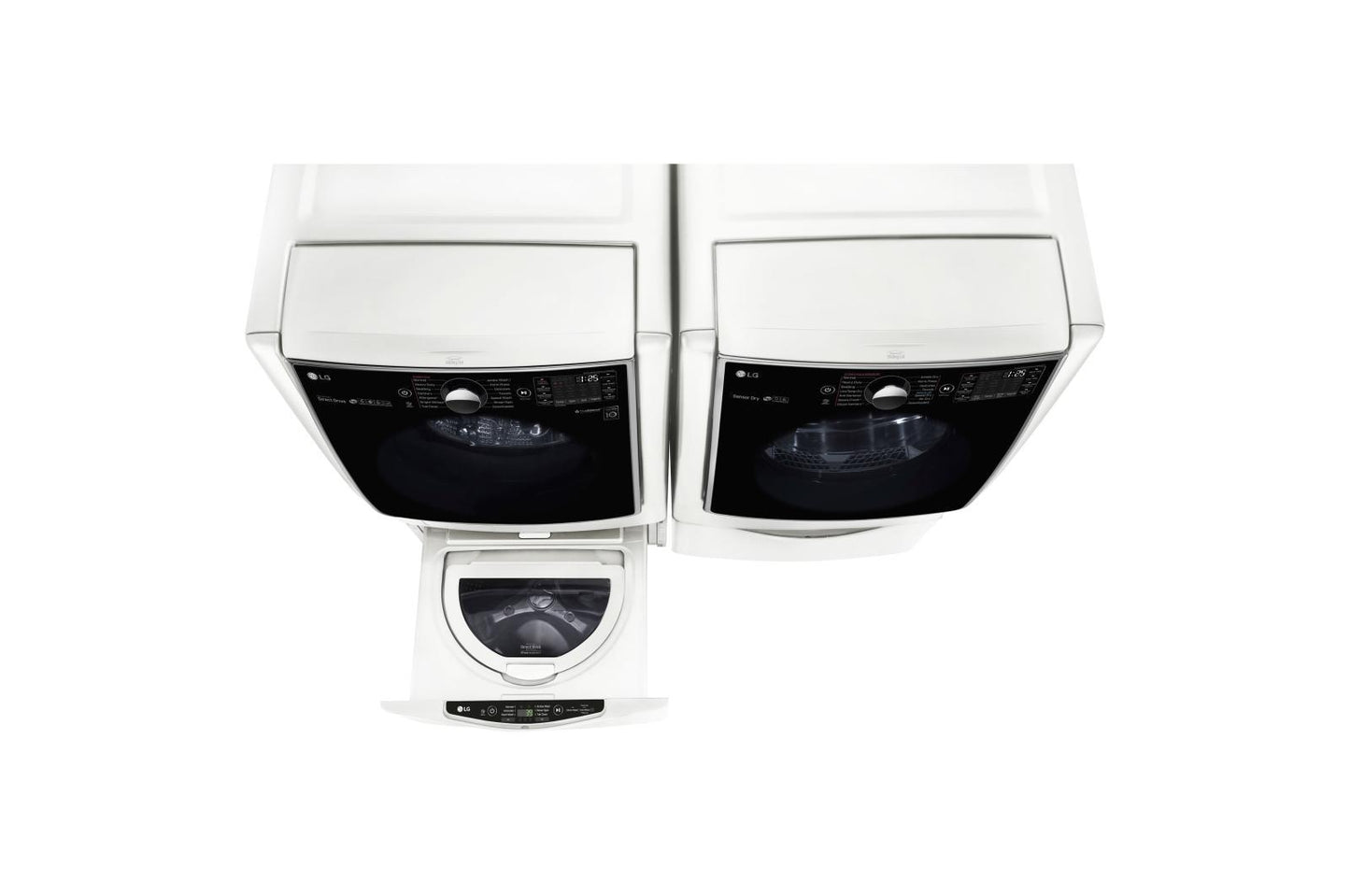 Lg WM5000HWAWD100CWDLGX5001WWDP4W 5.5 Total Capacity LG TWINWash™ Bundle with LG SideKick™ and Gas Dryer