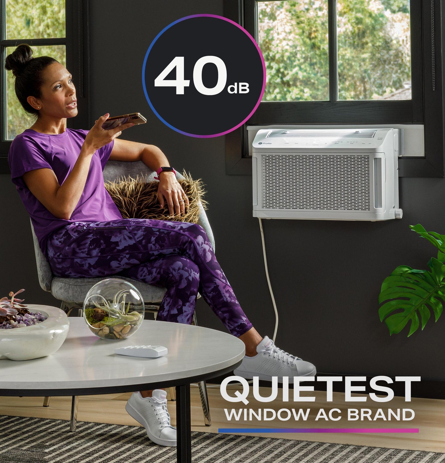 PHNT10CC GE Profile ClearView™ ENERGY STAR® 10,300 BTU Inverter Smart Ultra Quiet Window Air Conditioner for Medium Rooms up to 450 sq. ft.