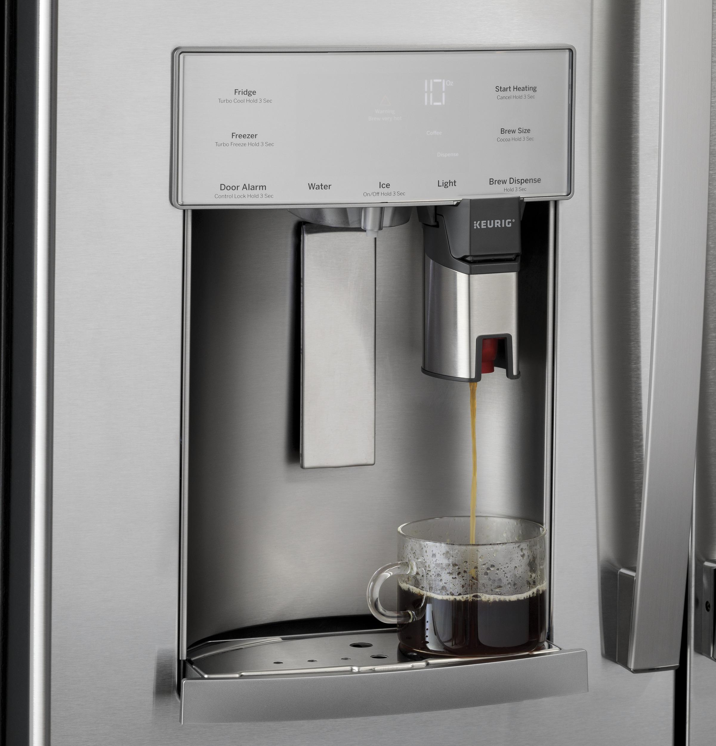 GE Profile™ Series ENERGY STAR® 22.1 Cu. Ft. Smart Counter-Depth Fingerprint Resistant French-Door Refrigerator with Keurig® K-Cup® Brewing System