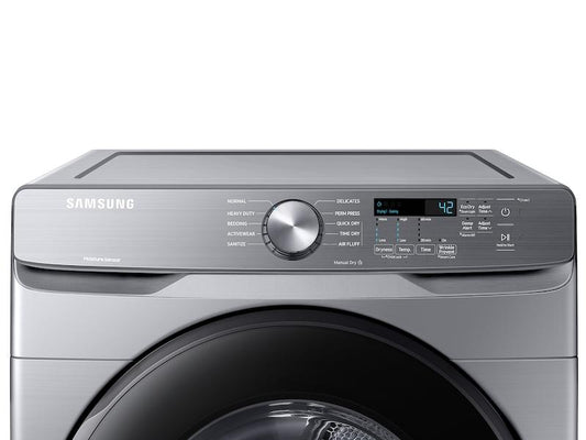 Samsung DVE45T6000P 7.5 cu. ft. Front Load Electric Dryer with Sensor Dry in Platinum