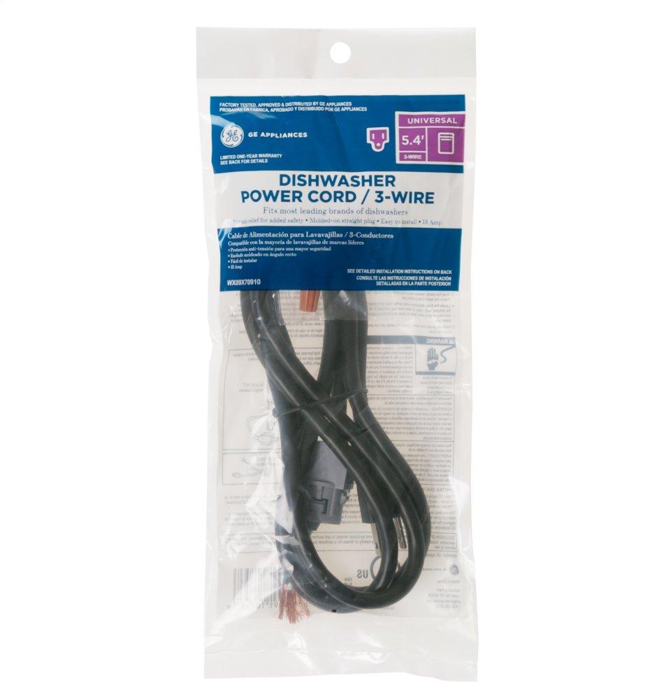Ge Appliances WX09X70910 Dishwasher power cord 5' 4"