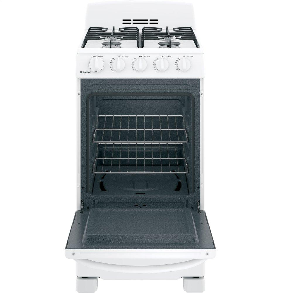 RGAS200DMWW Hotpoint® 20" Front-Control Free-Standing Gas Range with Sealed Burners