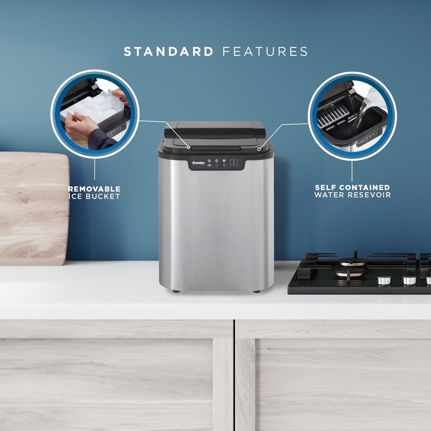 DIM2500SSDB Danby 25 lbs. Countertop Ice Maker in Stainless Steel
