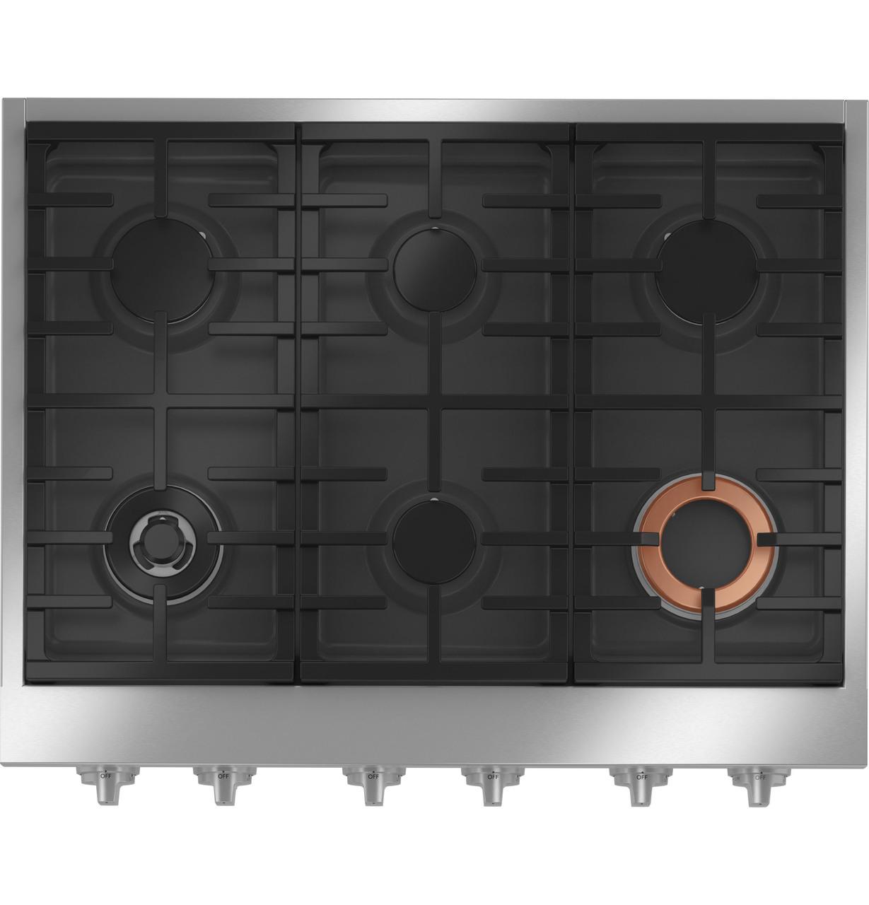 Cafe Caf(eback)™ 36" Commercial-Style Gas Rangetop with 6 Burners (Natural Gas)