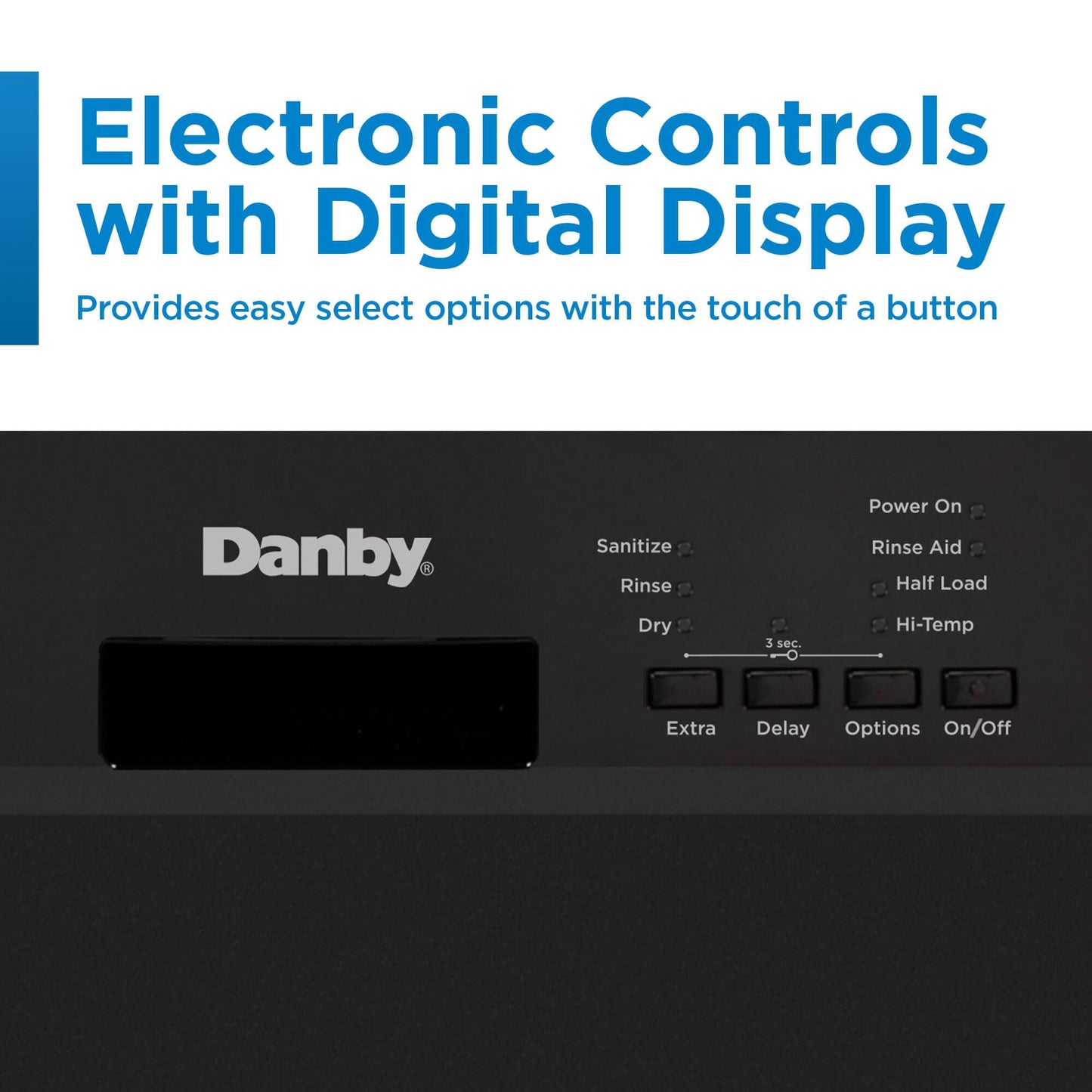 DDW18D1EB Danby 18" Wide Built-in Dishwasher in Black