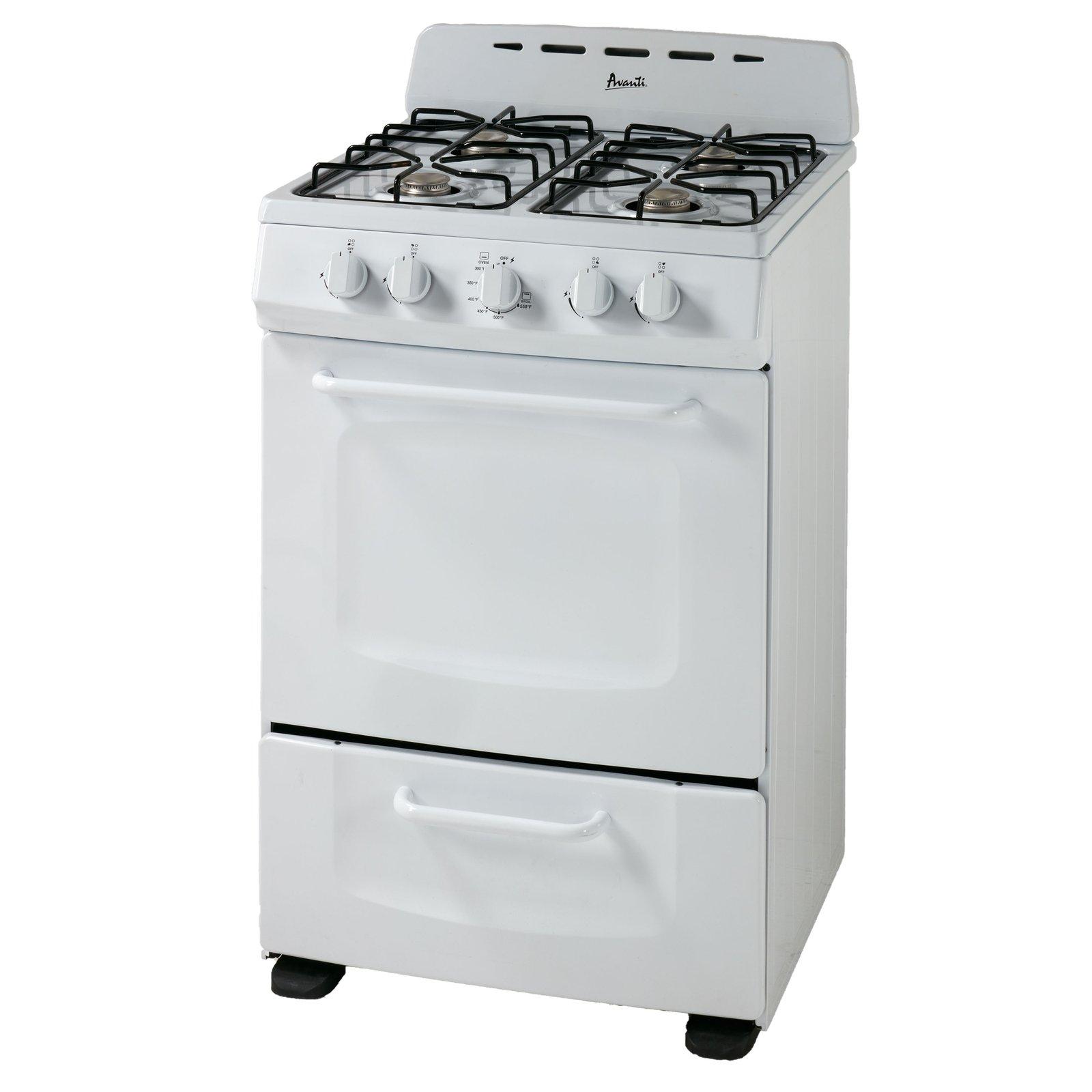 Avanti 24" Gas Range Oven - White / 2.6 cu. ft.