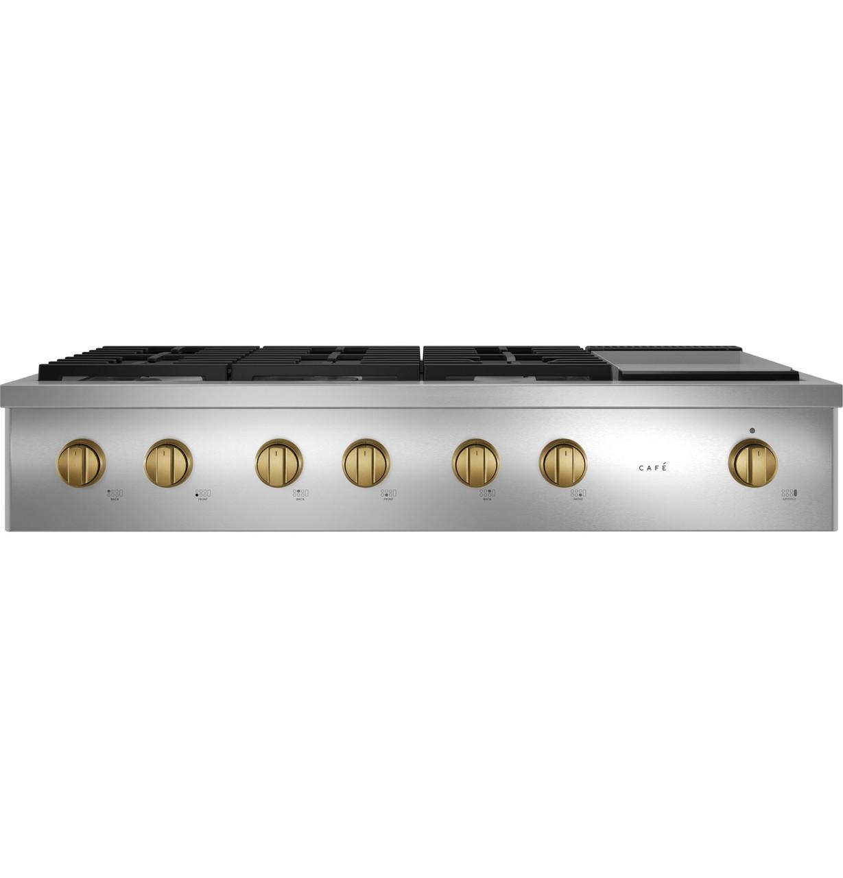 Cafe CGU486P2TS1 CAF(EBACK)™ 48" Commercial-Style Gas Rangetop with 6 Burners and Integrated Griddle (Natural Gas)