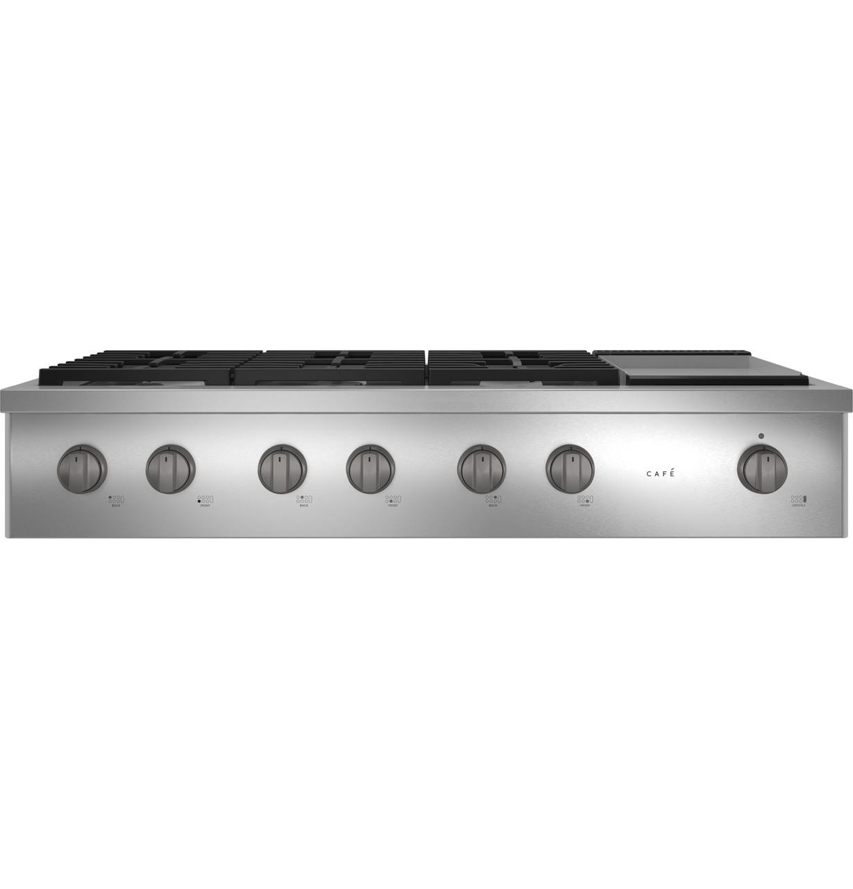 Cafe CGU486P2TS1 CAF(EBACK)™ 48" Commercial-Style Gas Rangetop with 6 Burners and Integrated Griddle (Natural Gas)