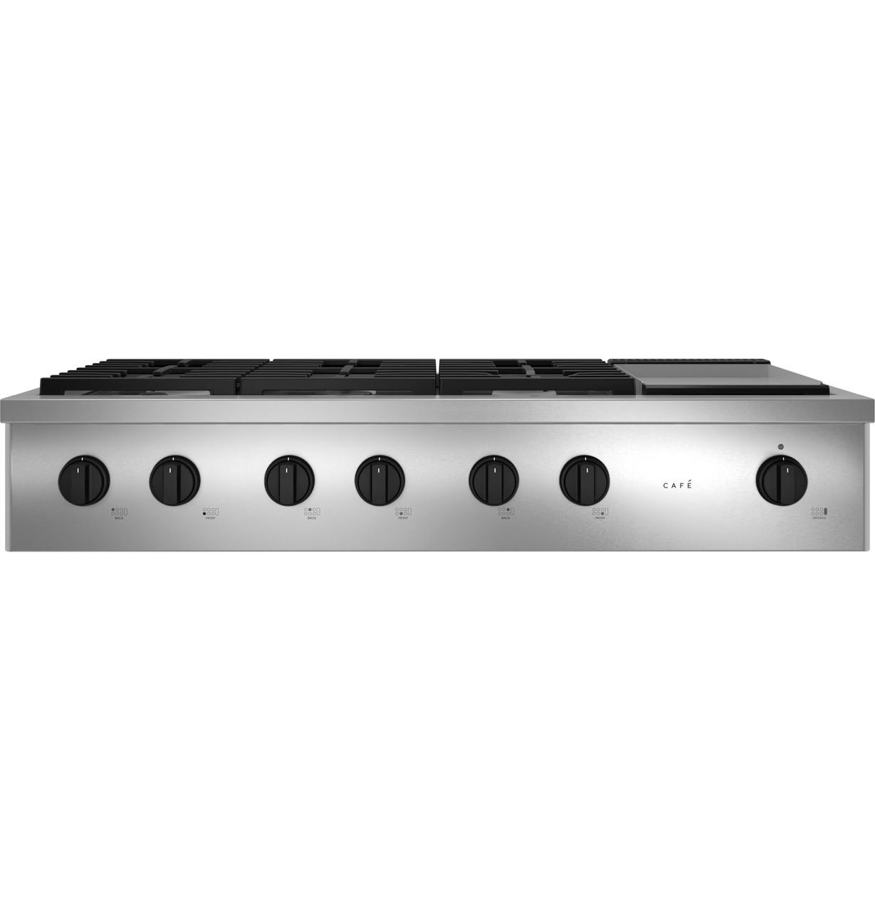 Cafe CGU486P2TS1 CAF(EBACK)™ 48" Commercial-Style Gas Rangetop with 6 Burners and Integrated Griddle (Natural Gas)