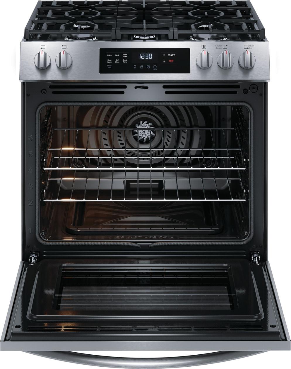 Frigidaire FCFG3083AS 30" Front Control Gas Range with Convection Bake