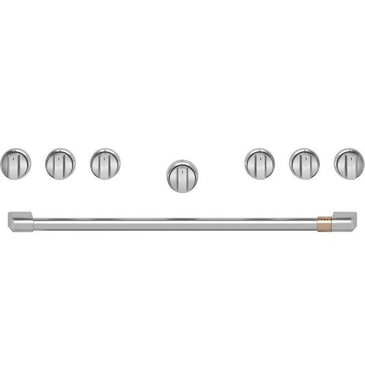 Cafe CXPR6HKPTSS CAF(EBACK)™ 36" Brushed Stainless Handle & Knob Set for Pro Range and Rangetop