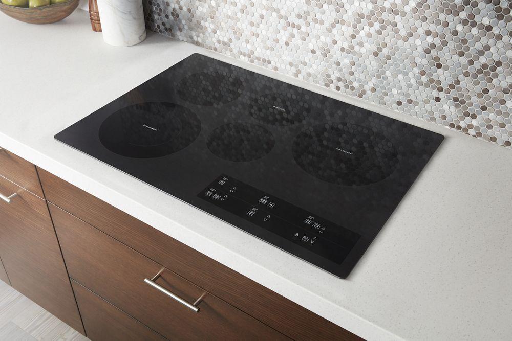 Whirlpool WCE97US0HB 30-inch Electric Ceramic Glass Cooktop with Two Dual Radiant Elements