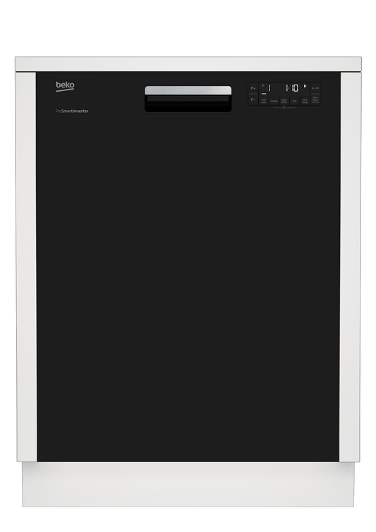 Beko DUT25401B Tall Tub Black Dishwasher, 14 place settings, 48 dBa, Front Control