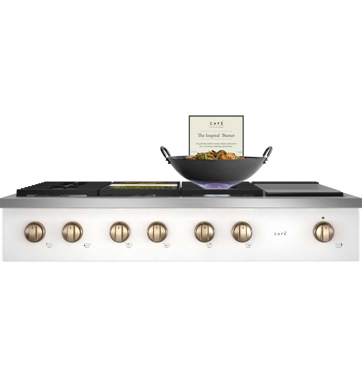 Cafe CGU486P4TW2 CAF(EBACK)™ 48" Commercial-Style Gas Rangetop with 6 Burners and Integrated Griddle (Natural Gas)