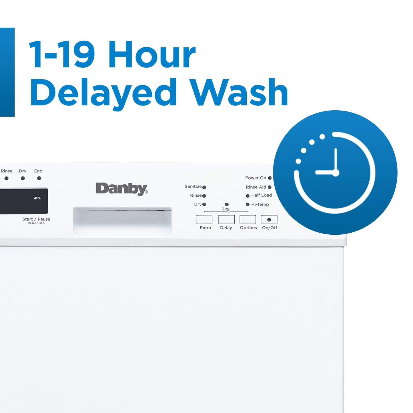 DDW18D1EW Danby 18" Wide Built-in Dishwasher in White