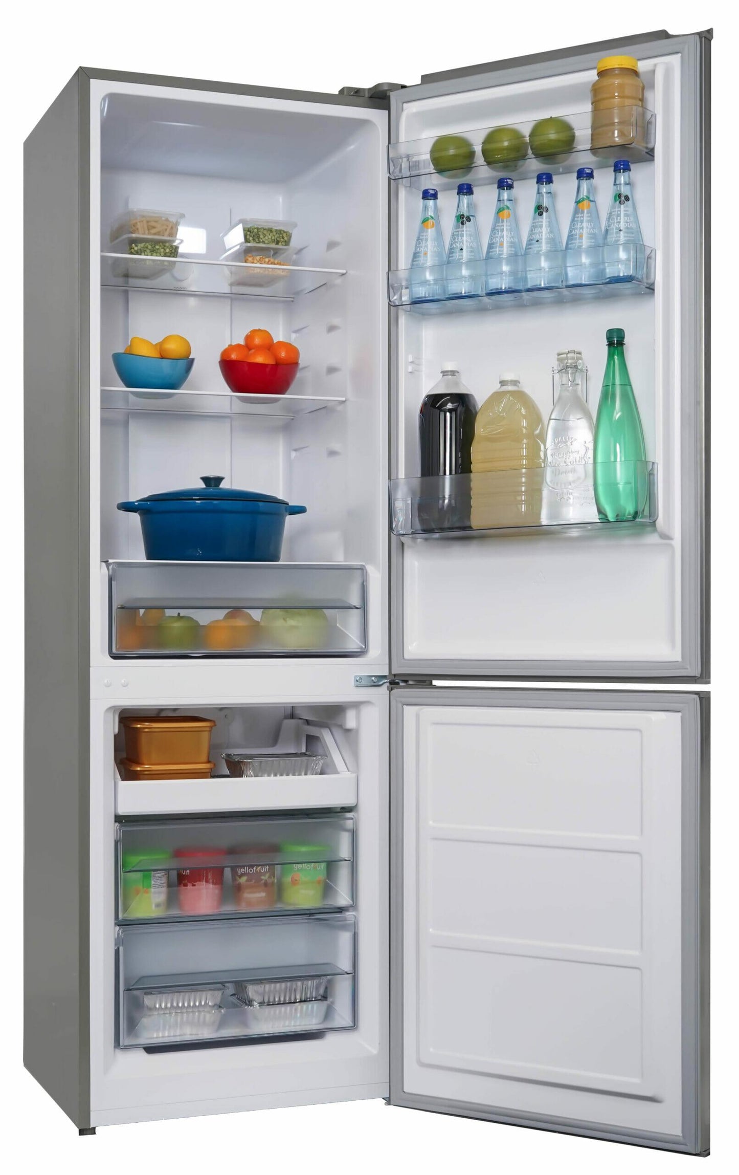 DBMF100B1SLDB Danby 10.3 cu. ft. Bottom Mount Apartment Size Fridge in Stainless Steel Look