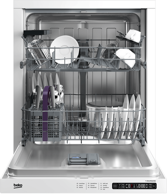 Beko DDN25402W Full Size Dishwasher with (14 place settings, 48.0