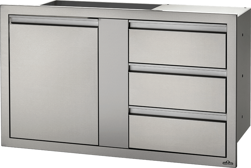 Napoleon Bbq BI42241D3DR 42 x 24 inch Large Single Door & Triple Drawer and Triple Drawer, Stainless Steel