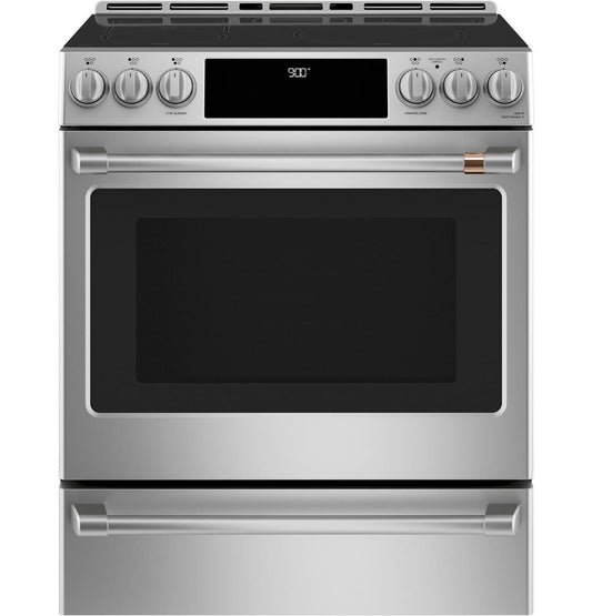 Cafe CHS900P2MS1 CAF(EBACK)™ 30" Smart Slide-In, Front-Control, Induction and Convection Range with Warming Drawer
