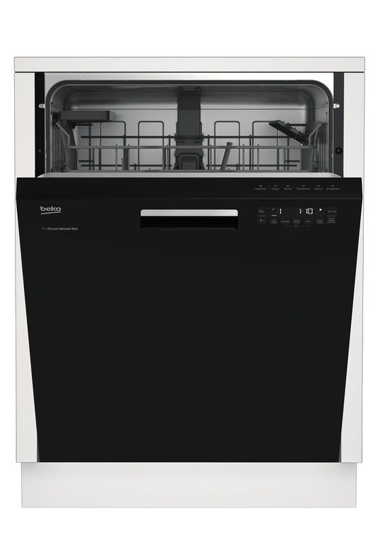 Beko DUT25401B Tall Tub Black Dishwasher, 14 place settings, 48 dBa, Front Control