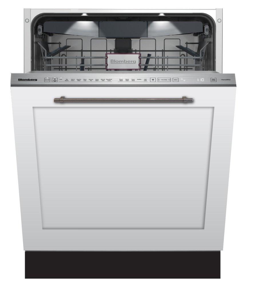 Blomberg Appliances DWT81800FBI 24in Dishwasher Overlay 45dBA top digital touch control 3rd rack 8 cycle, active vent drying, beam on floor, interior light
