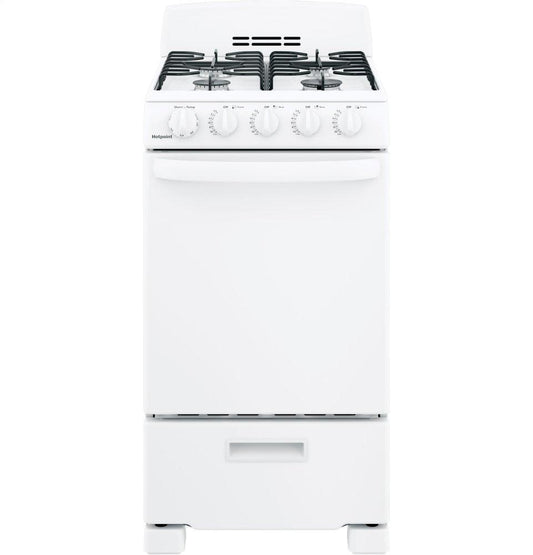 RGAS200DMWW Hotpoint® 20" Front-Control Free-Standing Gas Range with Sealed Burners