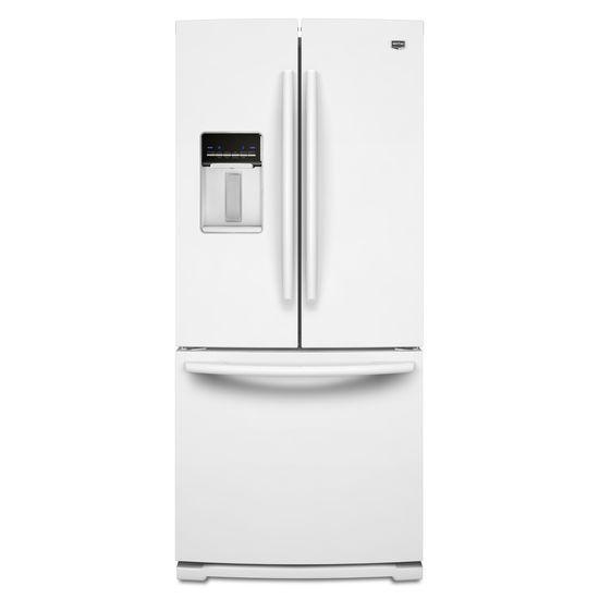 Maytag MFW2055YEW White-on-White Maytag® 19.6 cu ft French Door Refrigerator with Strongbox™ Door Bins