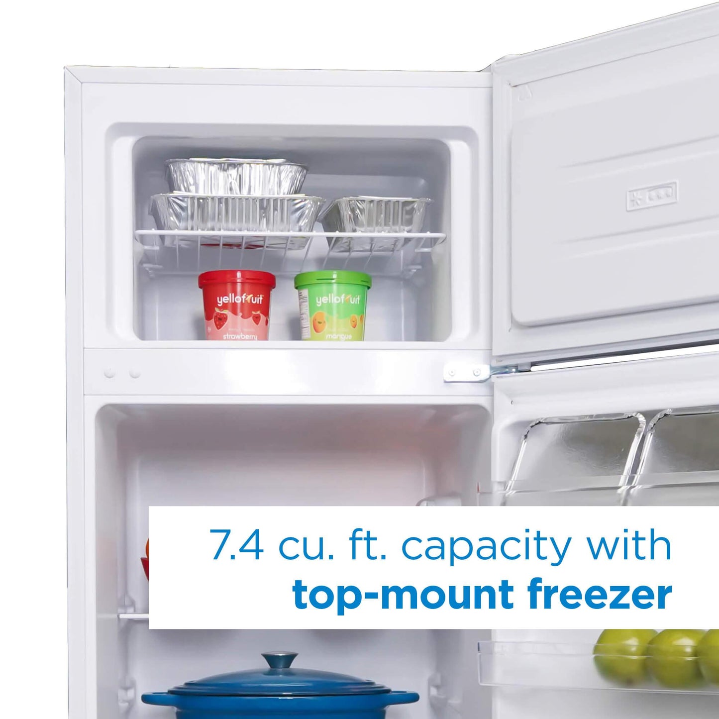 DPF074B2WDB6 Danby 7.4 cu ft. Apartment Size Fridge Top Mount in White