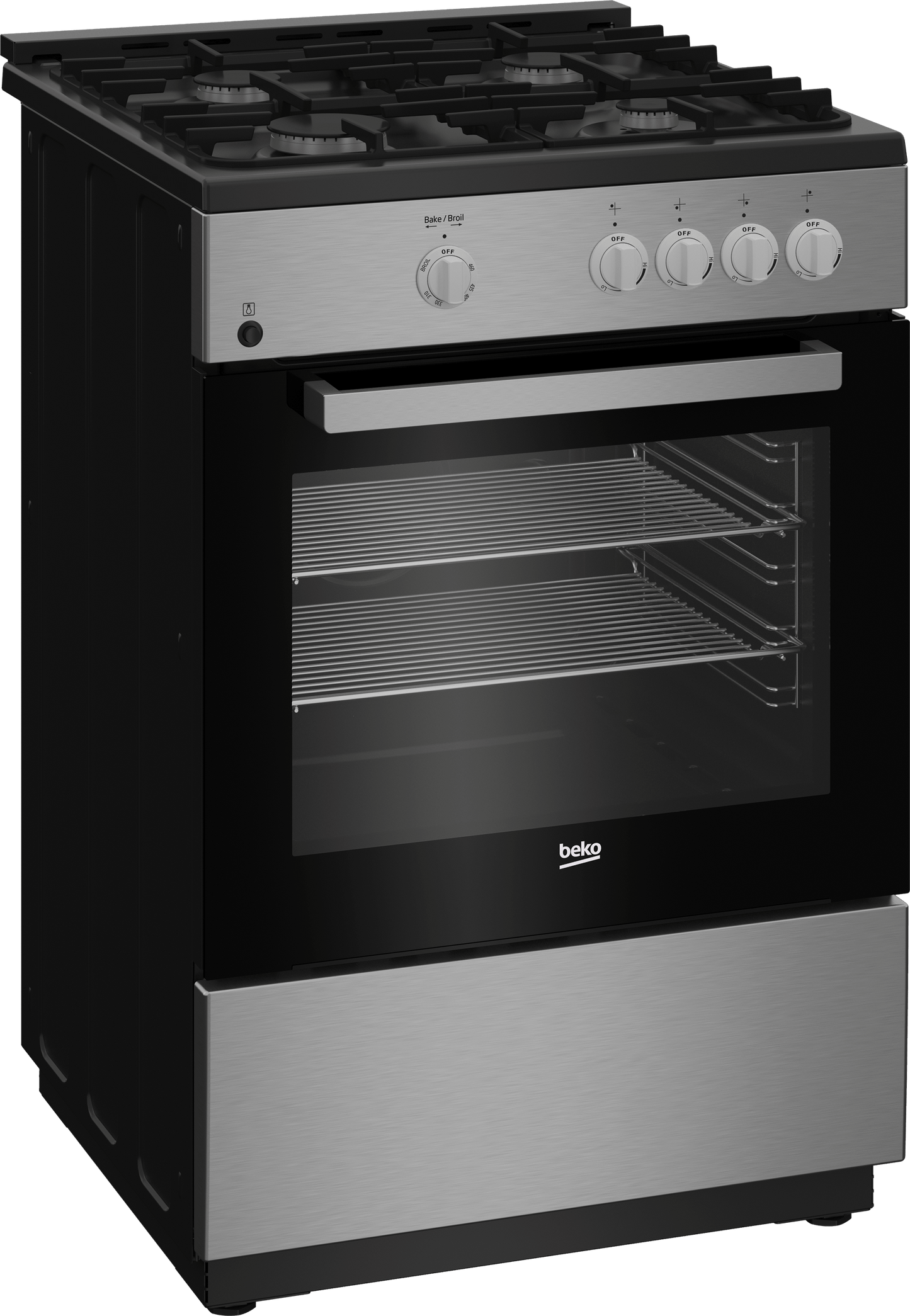 Beko SLGR24410SS 24" Stainless Steel Slide-In Gas Range