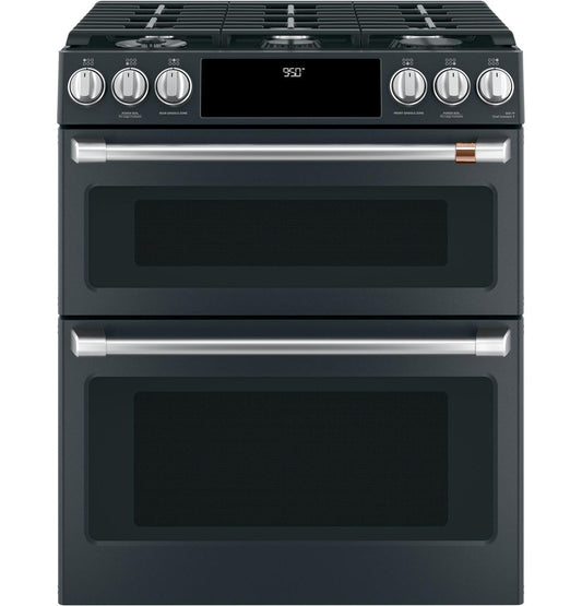 Caf(eback)™ 30" Smart Slide-In, Front-Control, Dual-Fuel, Double-Oven Range with Convection