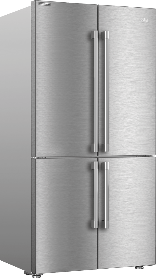 Beko BFFD3626SS 36" French Four-Door Stainless Steel Refrigerator with auto Ice Maker, Water Dispenser