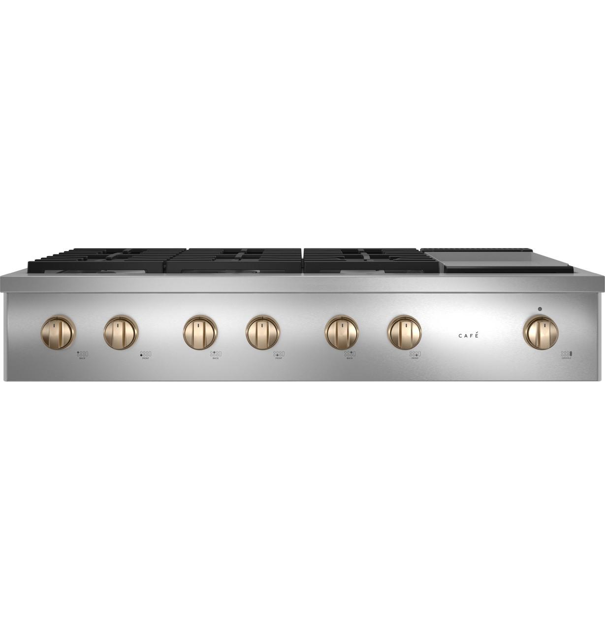 Cafe CGU486P2TS1 CAF(EBACK)™ 48" Commercial-Style Gas Rangetop with 6 Burners and Integrated Griddle (Natural Gas)