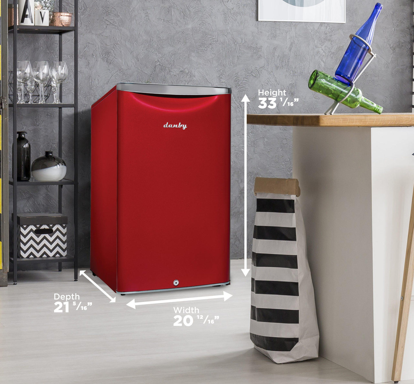 DAR044A6LDB Danby 4.4 cu. ft. Retro Compact Fridge in Metallic Red