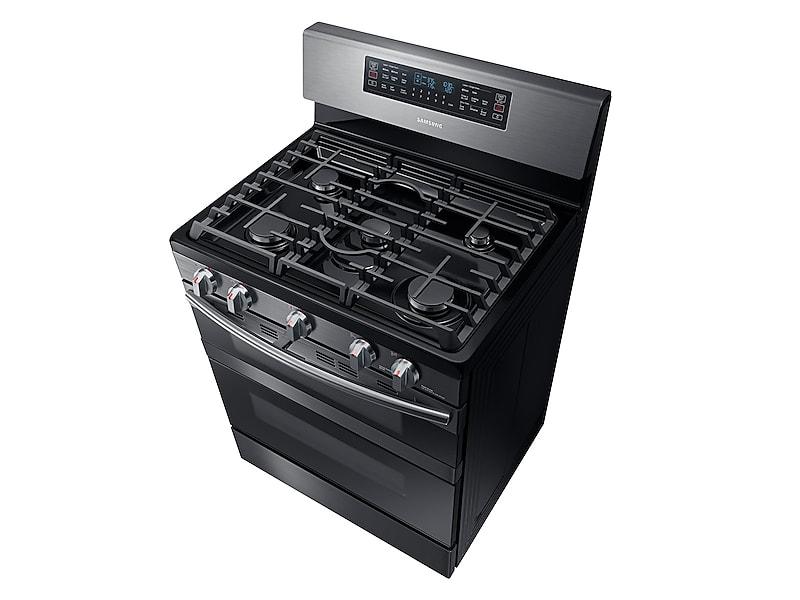 Samsung NX58M6850SG 5.8 cu ft. Smart Freestanding Gas Range with Flex Duo™ & Dual Door in Black Stainless Steel