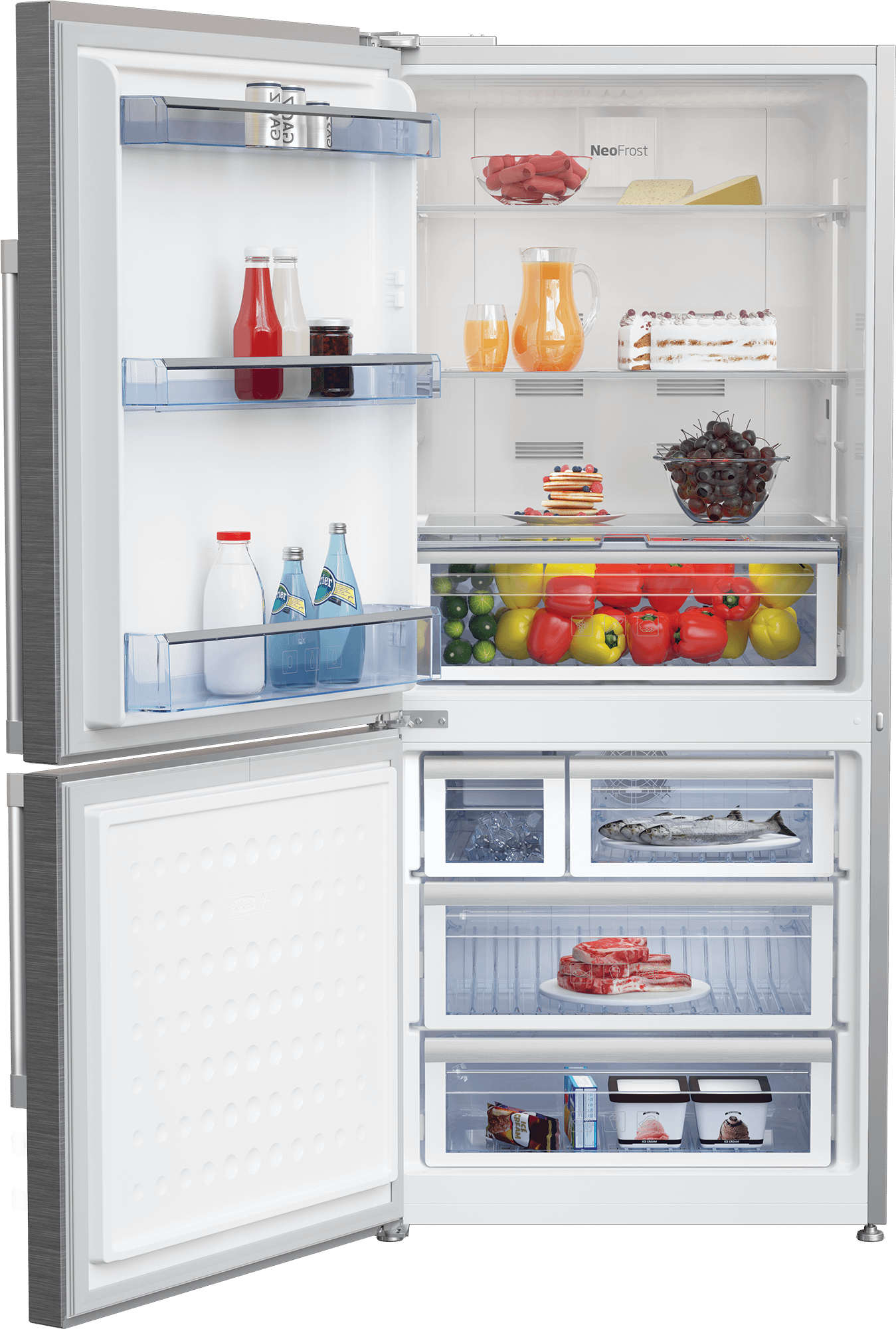 30" Freezer Bottom Stainless Steel Refrigerator with Auto Ice Maker (Left Hinge)