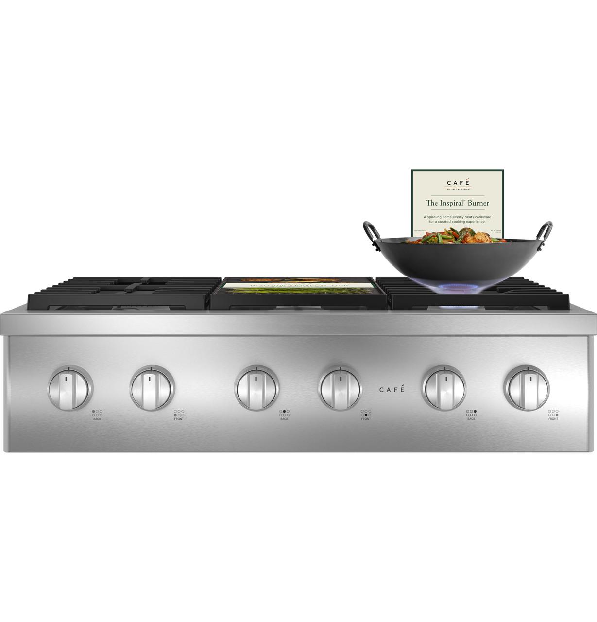 Cafe CGU366P2TS1 CAF(EBACK)™ 36" Commercial-Style Gas Rangetop with 6 Burners (Natural Gas)