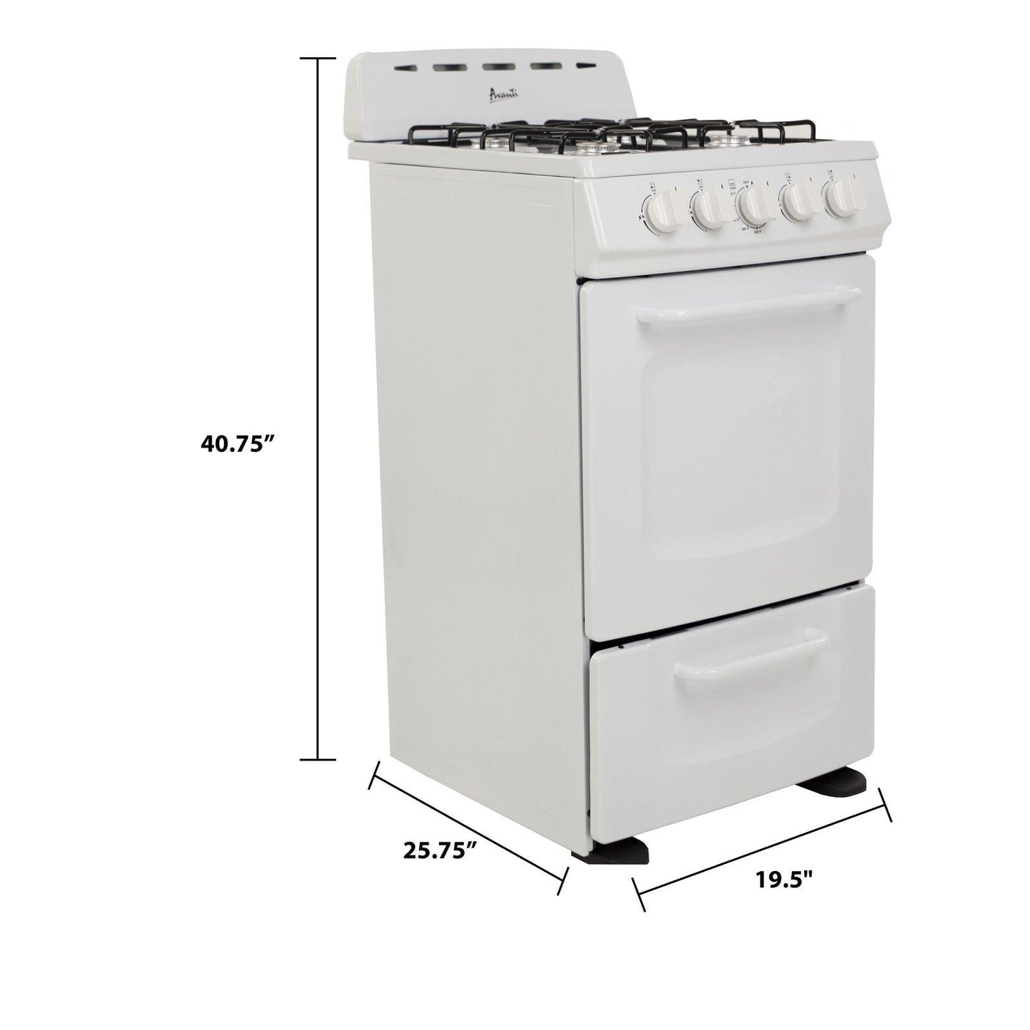 GRO20P0W Avanti 20" Gas Range Oven